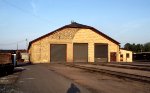 Shop building at sunset